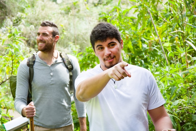 Men hiking in nature