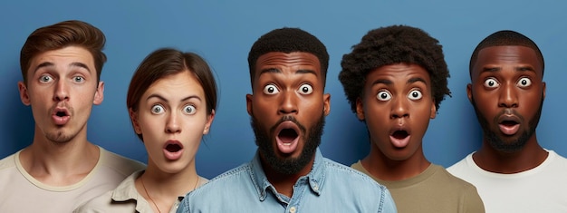 Photo men model with a surprised expression posing in front of the camera