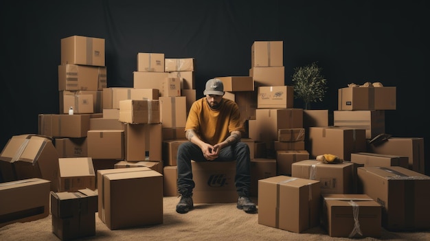 Men Packing in Storage Room Photography