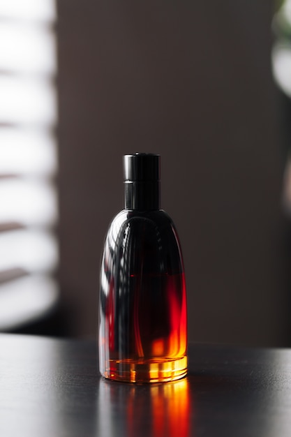 Men perfume in a glass bottle