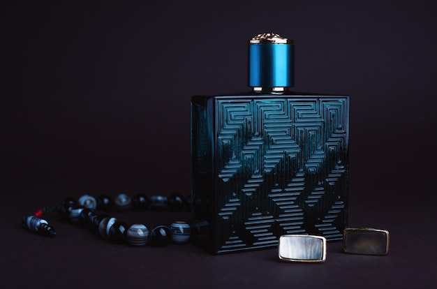 Photo men's accessories: perfume and cufflinks