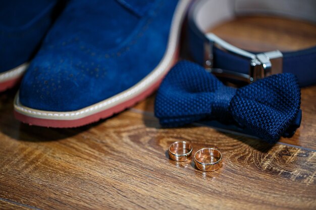 Men's accessories on a wedding day