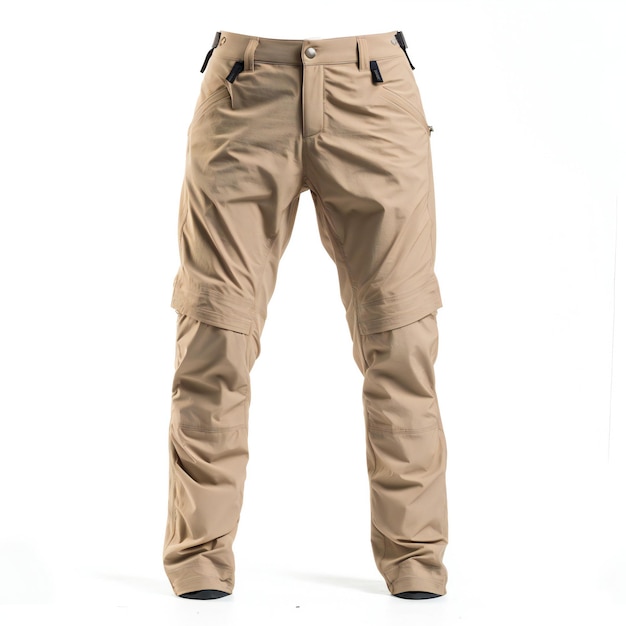 Men's beige pants on a white background Isolate