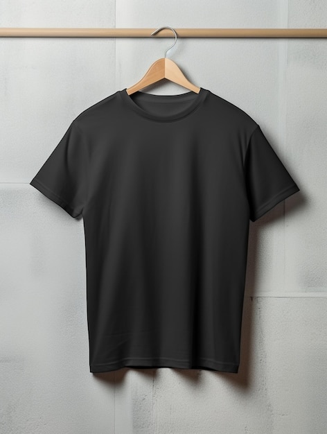 Photo men's blank black tshirt for mockup design