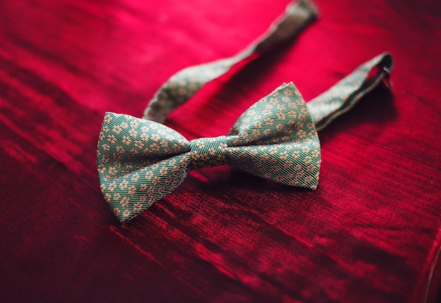 Men's bow tie on a red background