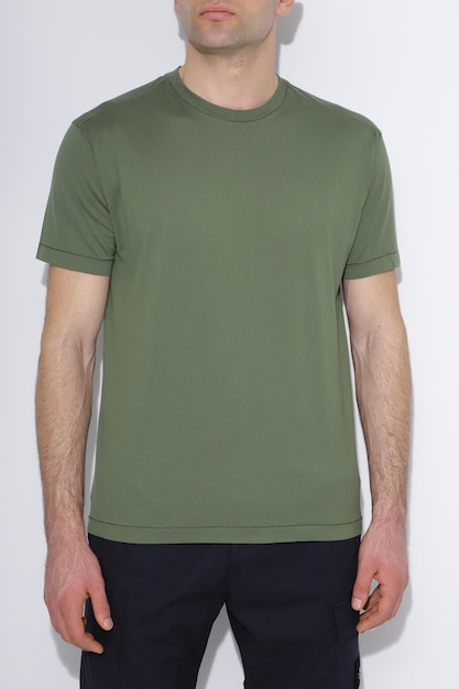 Men's green tshirts mockup Design templatemockup