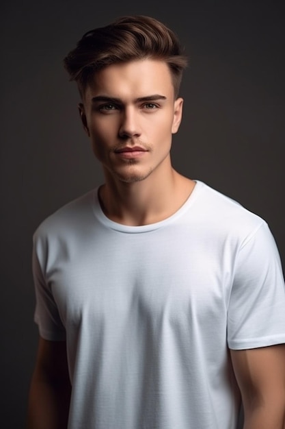 Men's hairstyles for men with a white t - shirt