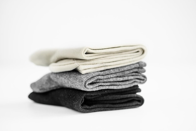 Men's socks on a white background closeup