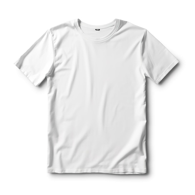 白い背景に隔離された男性用の白い空白のTシャツテンプレートがaiを生成