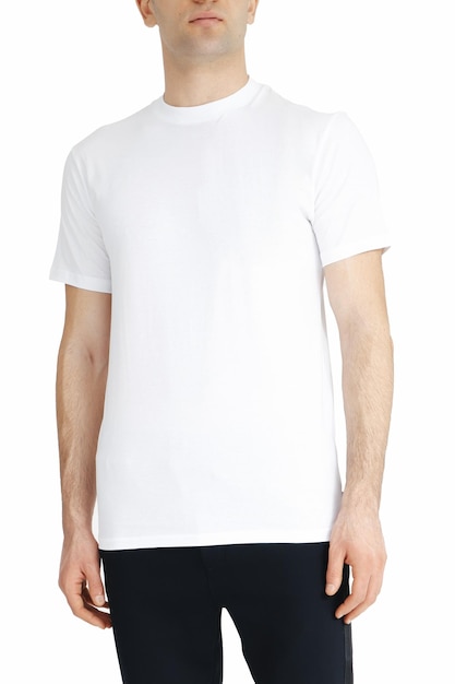 Men's white tshirts mockup Design templatemockup copy space