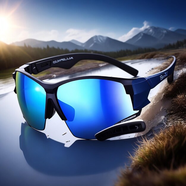 Photo men's and women's sports driving and cycling sunglassesa