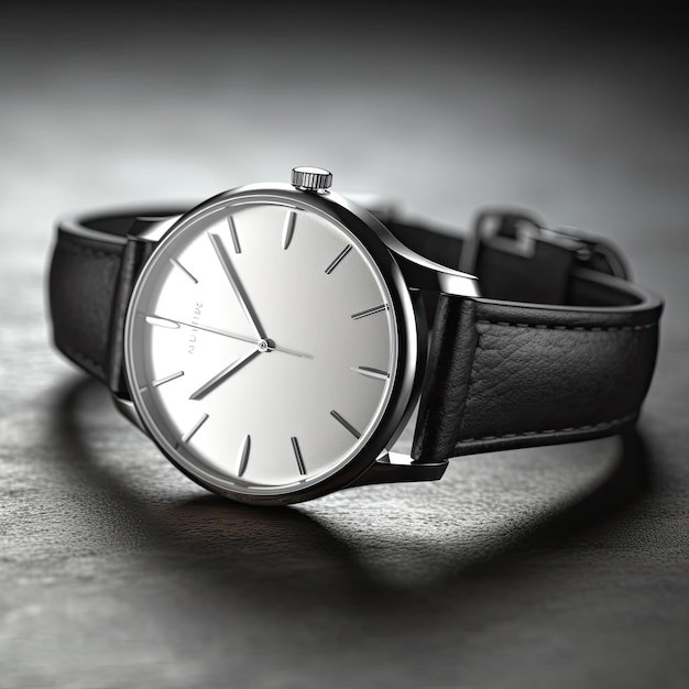 Men's wrist watch on a dark background closeup