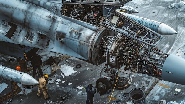 Men Standing Next to Fighter Jet