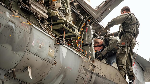 Men Standing Next to Fighter Jet