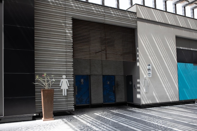 Men and women public toilet in dubai marina