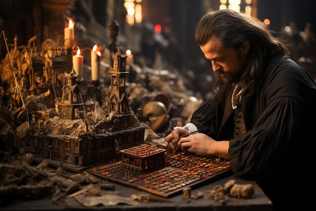 Men work with calculators and documents placed on desks ar c v