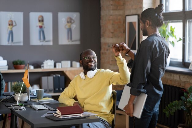 Men working together in an animation studio