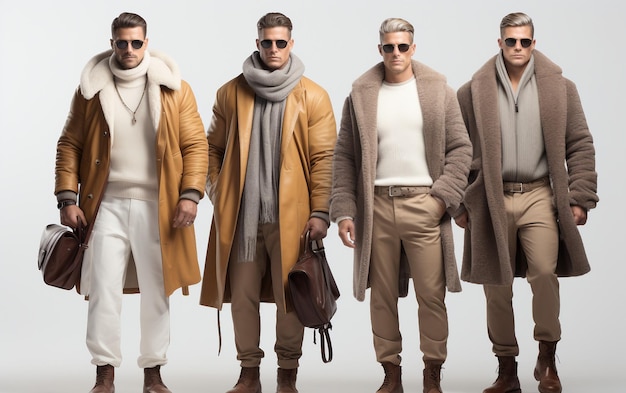 Photo men39s hottest winter fashion from runway to street isolated on a transparent background