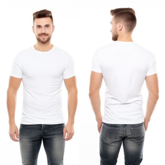 Foto men39s t-shirt con spazio vuoto t-shirt modello modello esempio per il tuo logo design men39s abbigliamento sfondo isolato stile sportivo