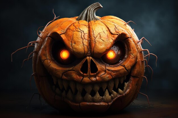 Menacing Scary pumpkin Generate Ai