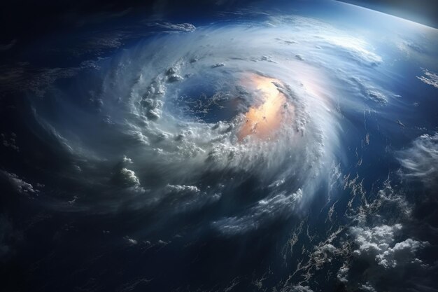 スーパー台風の脅威が天に浮かび上がる ゲネレーティブAI