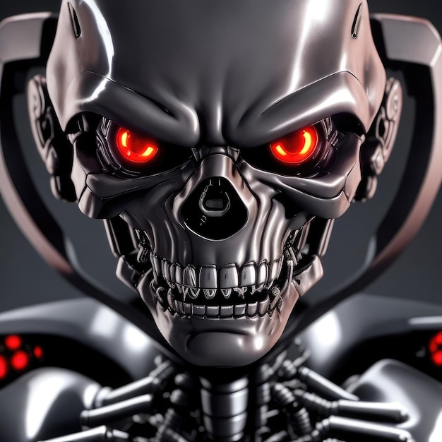 Photo a menacing terminator endoskeleton stares