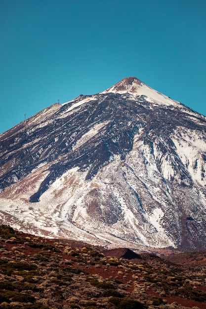 Mening bij de piek en de vulkaan van El Teide, hoogste piek van Spanje in Tenerife, Canarische Eilanden, Spanje.