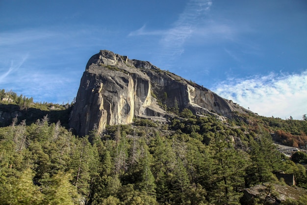 Mening van aardlandschap bij het Nationale Park van Yosemite in de winter, de VS