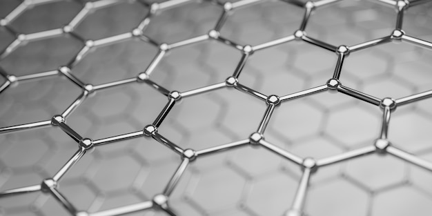 Mening van een structuur van de grafene moleculaire nanotechnologie - het 3d teruggeven