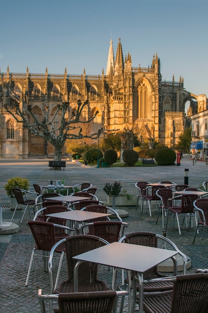 Mening van het beroemde oriëntatiepunt, Klooster van Batalha, Portugal.