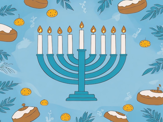 Foto menorah achtergrondbeelden collecties schattige behang ai gegenereerd