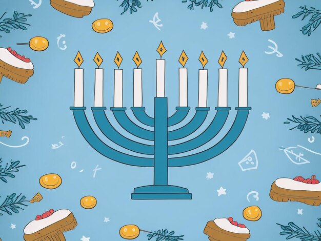 Photo menorah background images collections cute wallpapers ai generated
