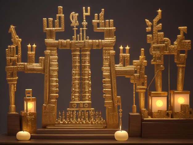 Photo menorah background images collections cute wallpapers ai generated