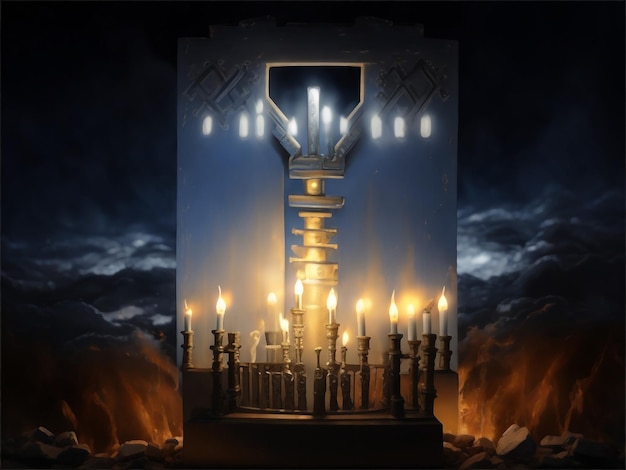 Menorah background images collections cute wallpapers ai generated