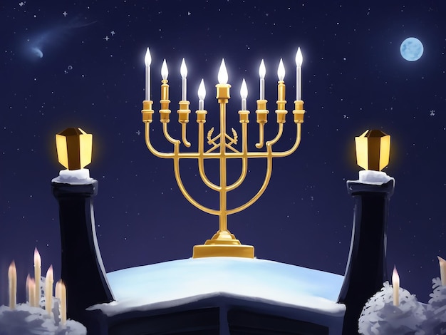 Menorah background images collections cute wallpapers ai generated