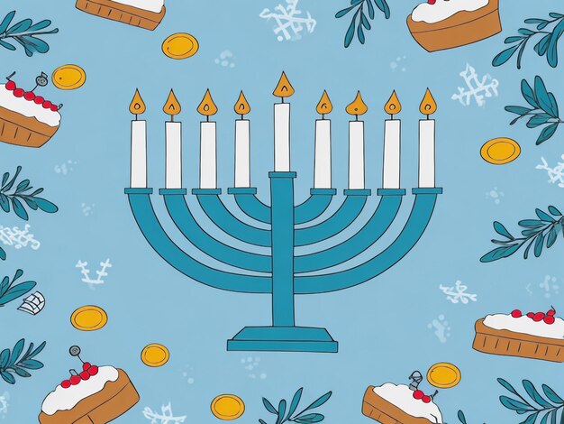 Photo menorah background images collections cute wallpapers ai generated