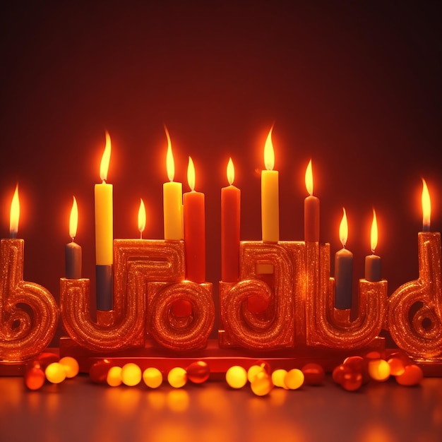 Menorah for Hanukkah celebration HD background