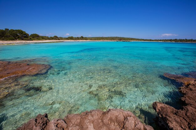 Menorca Son Saura beach in Ciutadella turquoise Balearic