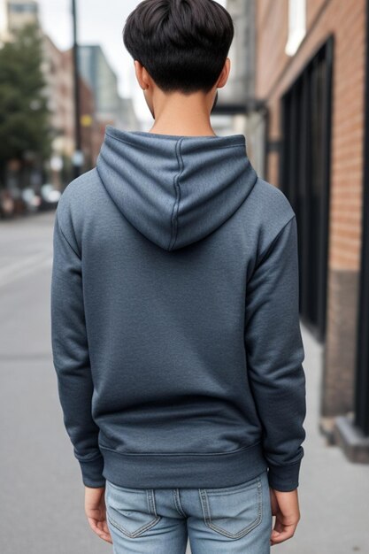 mens apparel hoodie rear view