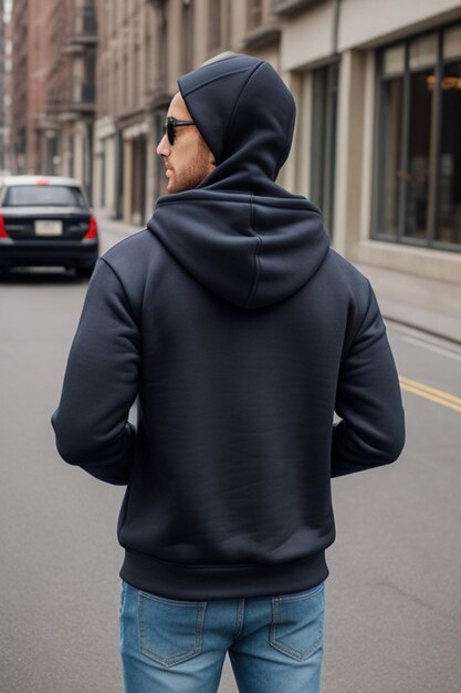 mens apparel hoodie rear view