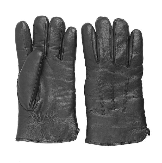 Mens black leather gloves