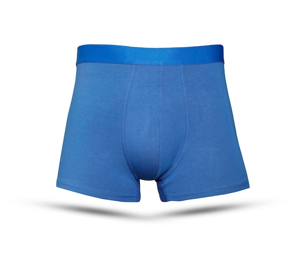 Photo mens cotton blue boxer trunks underwear stretch soft elasticated