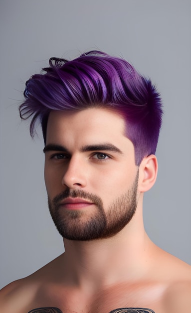 Mens hairstyles that are purple and purple