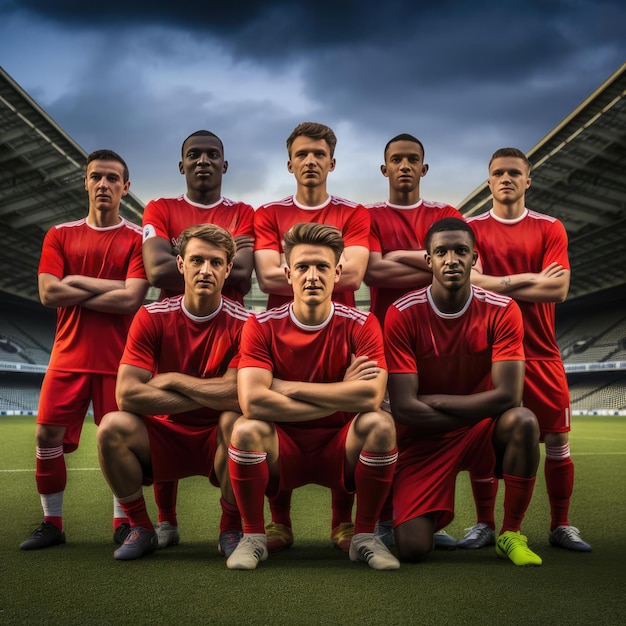 Foto nazionale di calcio maschile allo stadio