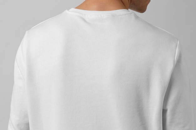 mens stylish premium white full sleeve shirt back side viewblank imageblank shirtshirt mockup