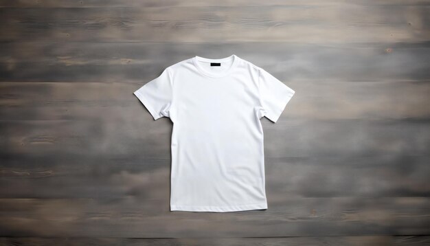 写真 短袖の白い白いtシャツ 灰色の背景のシャツモック