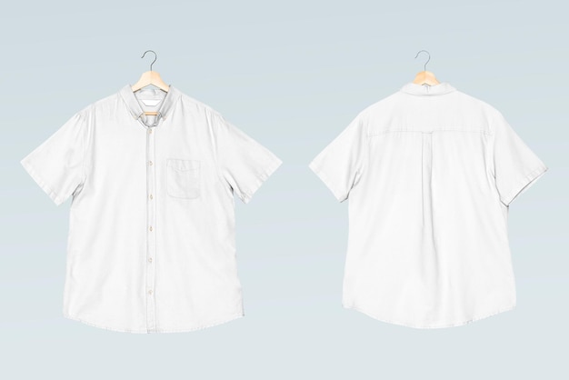 白い短袖のメンズシャツ