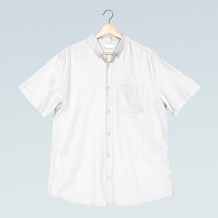 Photo 白い短袖のメンズシャツ