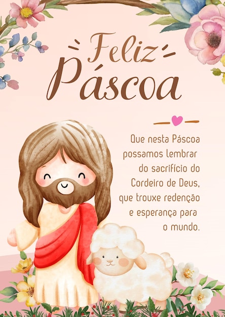 Mensagem de pascoa religioso feliz pascoa frase aquarela cartao 1
