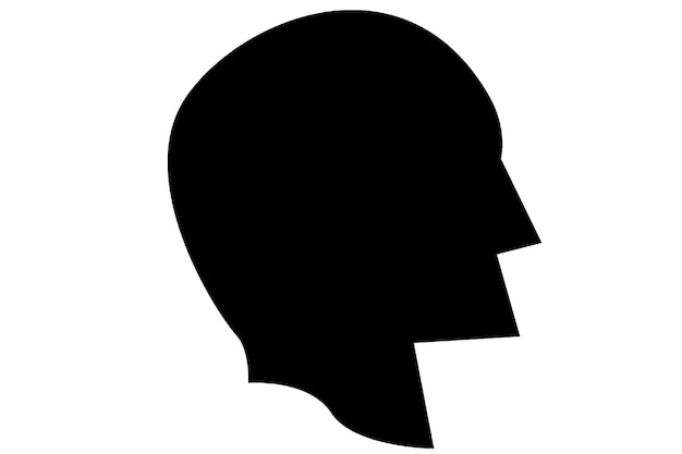 Menselijk hoofd silhouet pictogram in zwart